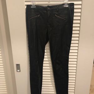 Pilcro Black Vegan Leather Moto Pants — Size 26